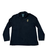 Ralph Lauren Jeans Co V-Neck Pullover Black Sweater w/ Crest Cotton Long... - $27.23