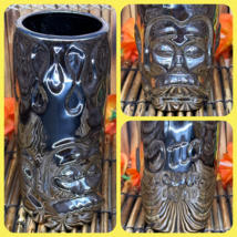 Otto&#39;s Shrunken Head NYC Silver Glaze Tiki Mug Tiki Farm BRAND NEW - $145.39 CAD