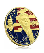 Donald Trump 45th US President Gold Coin Commander In Chief Medal Collec... - $261.50 MXN