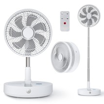 12 Inch Oscillating Fan With Remote, Battery Operated Fan Adjustable Hei... - £74.63 GBP