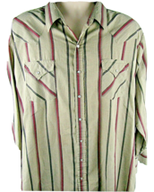 Plains Western Wear Long Sleeve Pearl Snap Shirt Size Big Man 2XLarge Gray - £10.74 GBP
