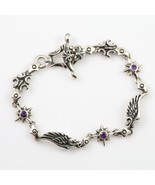 Amethyst Star &amp; Angel Wing Sterling Silver  Bracelet - $6,372.73 MXN