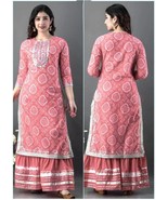 S to 7XL Plus Size Rayon kurta &amp; Sharara Dupatta set women,Plus size clo... - $48.00