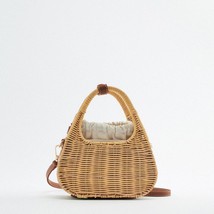 Square Woven Straw Bags for Women Summer Handmade Rattan Beach Handbag Travel Fe - £35.89 GBP