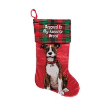 ASPCA, Mix Breed 20 inch Velour Christmas Stocking, Red/Plaid - £12.45 GBP