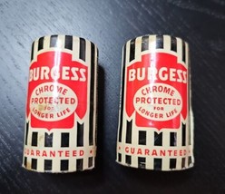 Burgess No 2 Sz D Battery Chrome Protected Vintage Scarce Collectible Lot of 2 - £39.68 GBP