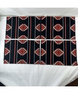 4 jacquard placemats 13 x 19 Southwest style Black And Red Western PL00012 - £19.47 GBP