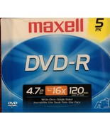 Maxell - DVD-R - 4.7GB - Discs in Slim Jewel Cases - 5 Pack - $6.65 CAD