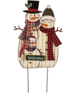 Adorable Mr and Mrs Snowman Family Christmas Yard Stake Holiday Outdoor ... - $704.06 MXN