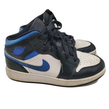 Nike Air Jordan 1 Mid GS White Racer Blue Youth Size 5Y / Womens 7 55472... - £79.09 GBP