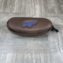 Maui Jim sunglasses case only clam shell brown zipper closure w/ clip nice - £11.64 GBP