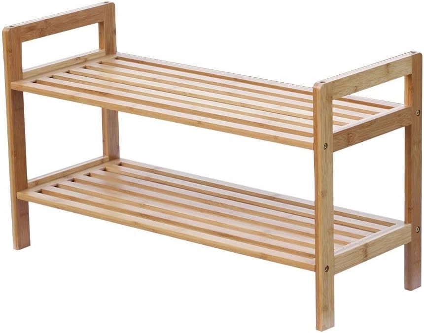 Oceanstar 2 Tier Bamboo Shoe Rack, Brown - $36.99