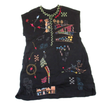 NWT Johnny Was Cartagena in Black Embroidered Cotton Shift Dress L $280 - £132.61 GBP