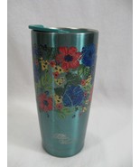 The Pioneer Woman Metal 20 Oz Travel Tumbler Teal Floral with Lid - €12,49 EUR