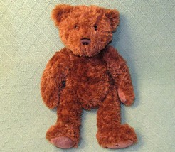 16" Fao Schwarz Brown Bear Plush Teddy Stuffed Animal Embroidered Logo Foot - $11.96
