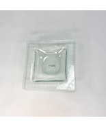 Vtg 90 Elite Art Glass Square Bowl Pebbled Green Glass Signed E J Midgle... - £29.41 GBP