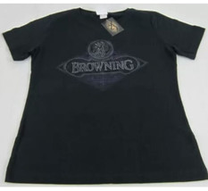 Browning Womens Rivets  T-shirt Classic Fit Black T-Shirt L Large NWT - £8.65 GBP