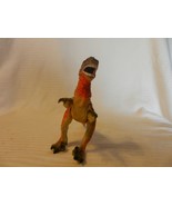 Vintage 1985 T-Rex Dinosaur Figurine Brown Tones, Yellow Orange Color (D2) - £16.46 GBP