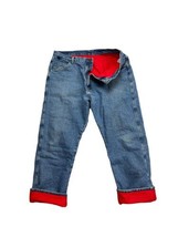 Thermal Blue Jeans Fleece Insulated Sz 38 x 29 Wrangler Rugged Wear - £27.25 GBP