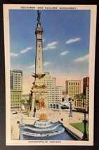 Indiana IN, Indianapolis Soldiers And Sailor&#39;s Monument Vintage Postcard UP WB - £5.49 GBP