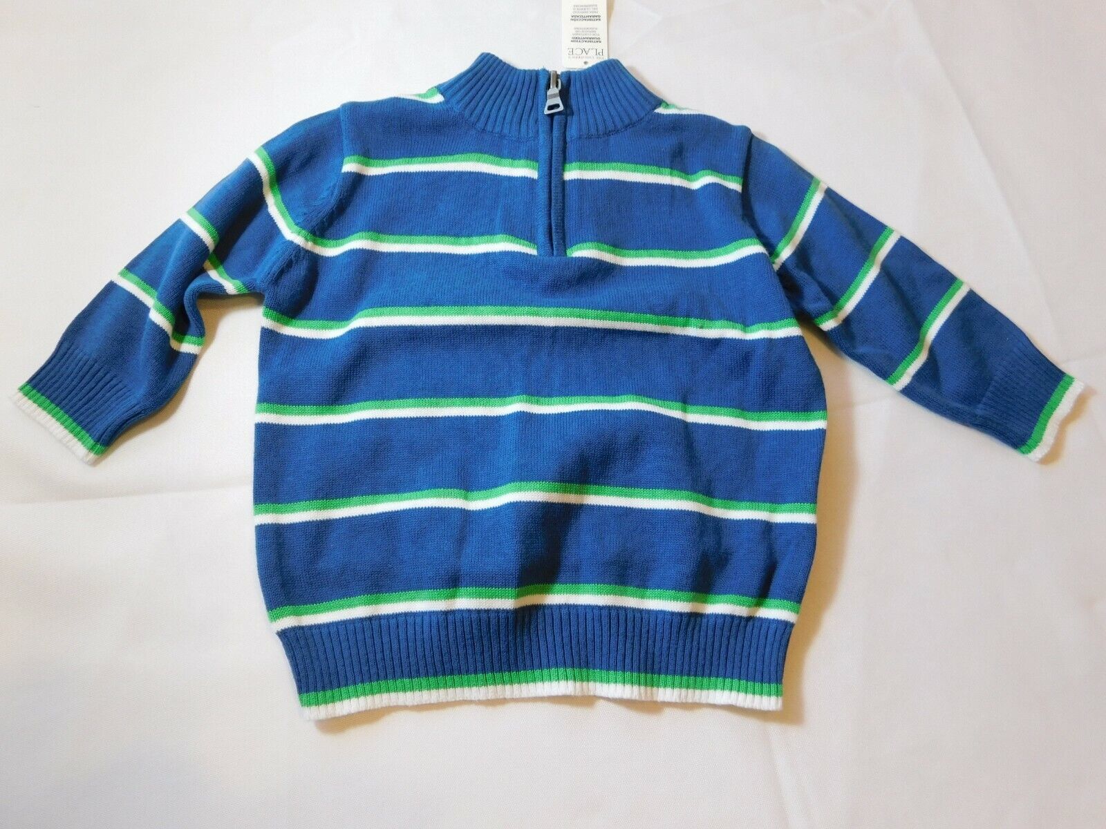 The Children's Place Baby Boy's Long Sleeve Sweater blue striped Size 6-9 Months - £12.46 GBP