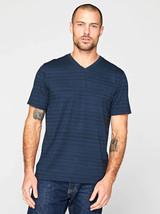 Threads 4 Thought Men&#39;s Dirt Road Stripe V-Neck T-Shirt Midnight Blue-2XL - $19.97