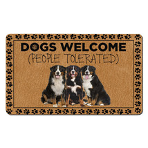 Funny Bernese Mountain Dog Lover Doormat People Tolerated Dogs Welcome Mat Gift - £31.28 GBP