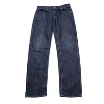 Guess Pants Boys 12 Blue Straight Button Zip 5 Pocket Logo Dark Wash Den... - $29.68