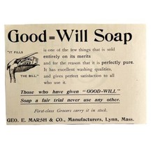 Good Will Soap George Marsh 1894 Advertisement Victorian Hygiene ADBN1aaa - £11.74 GBP
