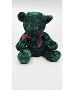 Dan Dee Limited Edition Teddy Bear Dark Green Metallic Emerald w/Bow Sit... - $29.69