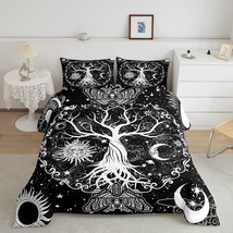 Tree Of Life Queen Comforter Set Hippie Gothic Moth Bedding Comforters &amp; Sets, S - £75.36 GBP