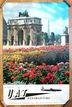 UAT- Aéromaritime – Paris – Tuileries - Original Poster – Rare – Affiche -C.1950 - £185.85 GBP