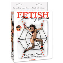 Fetish Fantasy Series Adjustable Fantasy Web Bed Restraint System Black/Red - £58.77 GBP