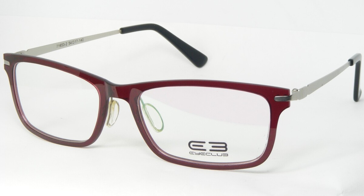 EYECLUB 71653 C2 Monture De Lunettes Transparentes Bourgogne 54-17-140mm - $66.32