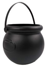 Mini HALLOWEEN Treat Pail with Handle Witch Couldron Pot Black Plastic Bucket - £6.32 GBP