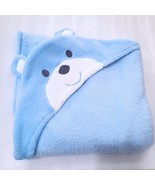 Just One You Carter's Teddy Bear Baby Blanket blue Hooded hood Ears Plush Lovey - $31.00
