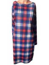 Dress Red, White &amp; Blue Plaid Long Sleeve New With Tags Woman’s Medium - $222.50 MXN