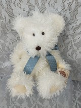 Boyds Bobbi McBobble Bear Teddy White Blue Bow Gen-Yoo-Wine 11&quot; Plush St... - $12.99