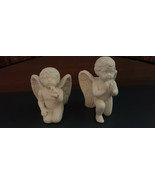 Pair Of White Ceramic Cherab Taper Candle Holders - $5.00