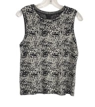 Ann Taylor Womens Shirt Size M Medium White Black Sleeveless Soft Tank NEW - £18.43 GBP