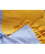 Two Color Pashmina Shawl Scarf, Yellow and Gray - 80&quot; x 25&quot; - £14.78 GBP
