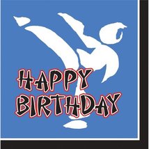 Creative Converting Black Belt Birthday Happy Birthday 16 Count 3-Ply Pa... - $3.49