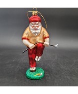 Blown Glass Angry Golfing Santa Breaking Golf Club Christmas Holiday Orn... - £15.85 GBP