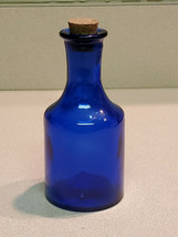 Vintage Cobalt Blue 5&quot; High Jar with Cork Lid - £10.21 GBP