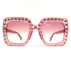 Gucci Sunglasses GG0148S 003 Clear Pink Gold Hollywood Forever Crystals Oversize - £410.89 GBP