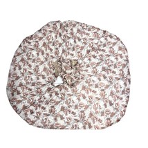1940s Silk Full Circle Skirt Fab 40s Print Mocha Pink White Poppy Poppies - $124.74
