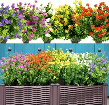 20 Bundles Artificial Flowers Fake Plants For Outdoors, Uv Resistant Faux - $38.37