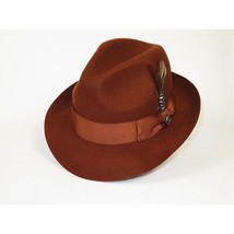 Men Bruno Capelo Fedora Hat Wool 100% Fine Australian Wool Marco MC943 Brandy image 2