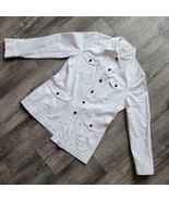 Neiman Marcus Cotton Blend Four Pocket Light Utility White Button Jacket... - $53.91 CAD