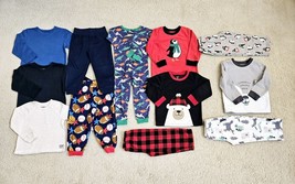 12PC Mixed Lot Fall/Winter Clothing Toddler Boys Size 3T Carter&#39;s PJ&#39;s &amp; More - £11.89 GBP